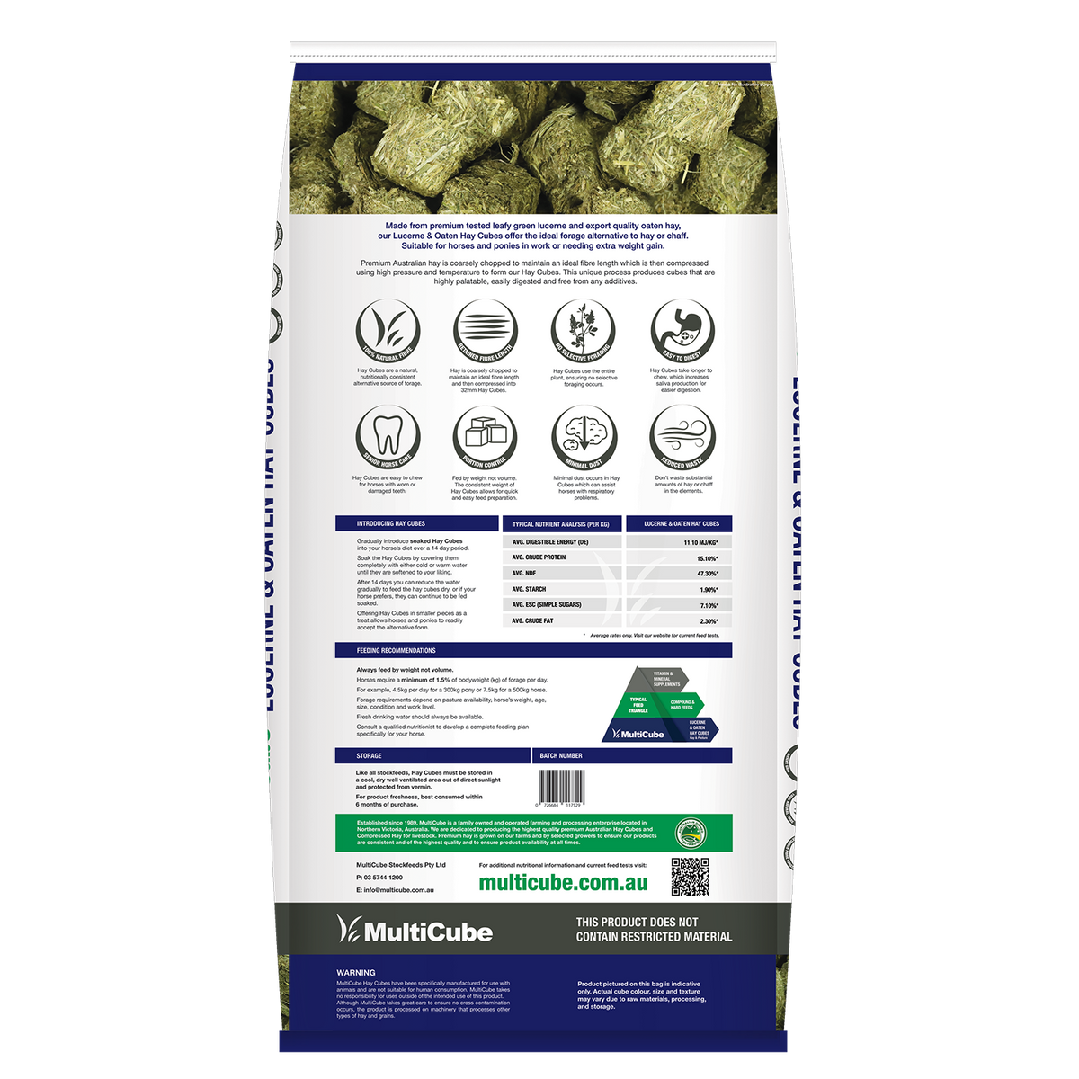 EVENT SPECIAL - Lucerne & Oaten Hay Cubes - 20kg Bag