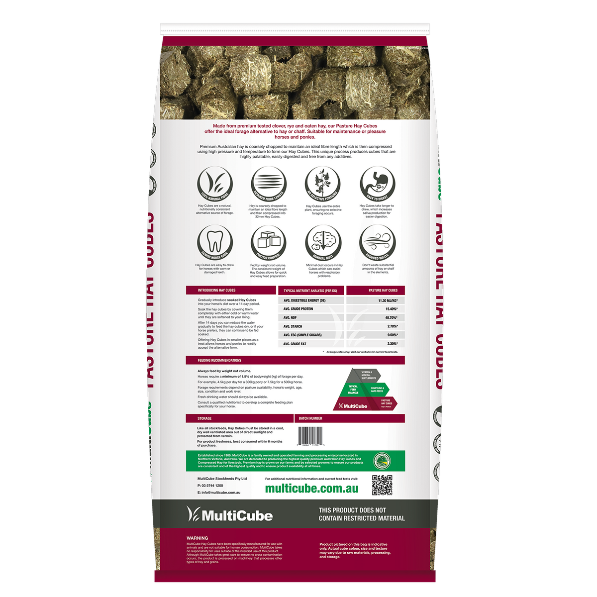 EVENT SPECIAL - Pasture Hay Cubes - 20kg Bag
